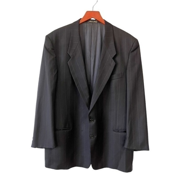 Giorgio Armani for Boyd’s Mens Pinstripe Sport Coat in Navy Sz Approx 44R - Picture 1 of 11